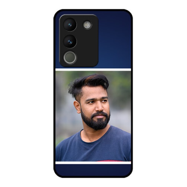 Vivo Y200 5G Custom Glass Phone Case - Simple Royal Blue Design