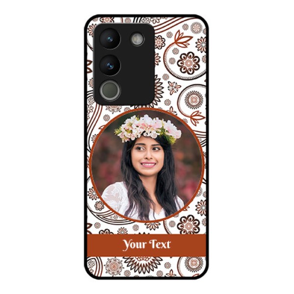 Vivo Y200 5G Custom Glass Phone Case - Abstract Flower Design