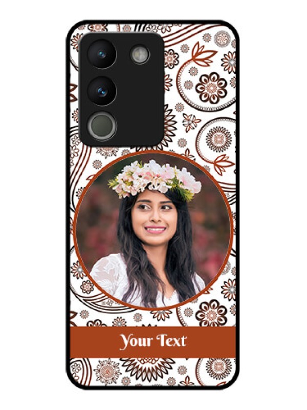 Custom Vivo Y200 5G Custom Glass Phone Case - Abstract Flower Design