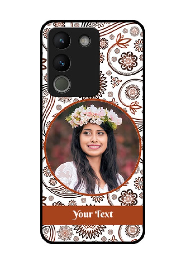 Vivo Y200 5G Custom Glass Phone Case - Abstract Flower Design