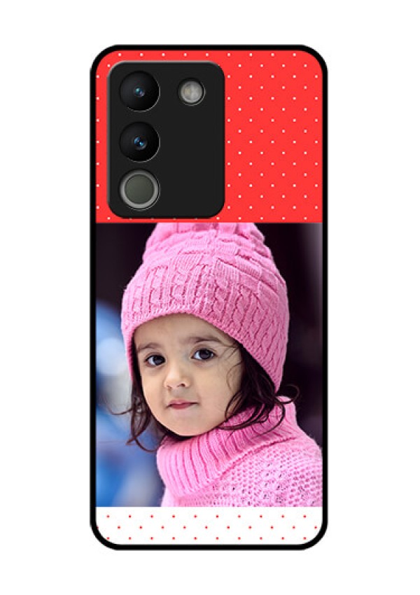 Vivo Y200 5G Custom Glass Phone Case - Red Pattern Design