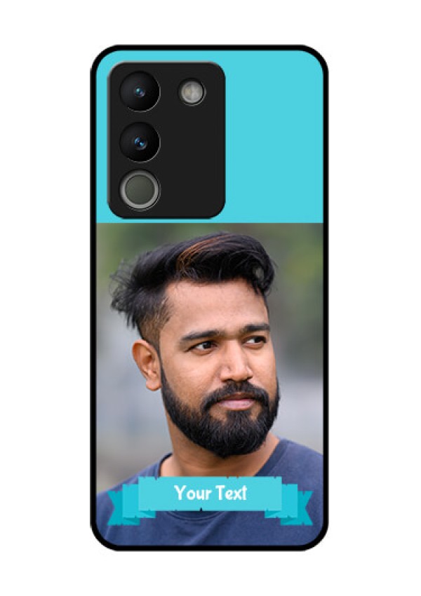Vivo Y200 5G Custom Glass Phone Case - Blue Color Design