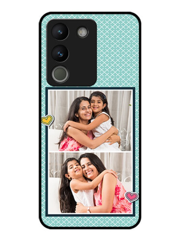 Custom Vivo Y200 5G Custom Glass Phone Case - 2 Image Holder With Pattern Design