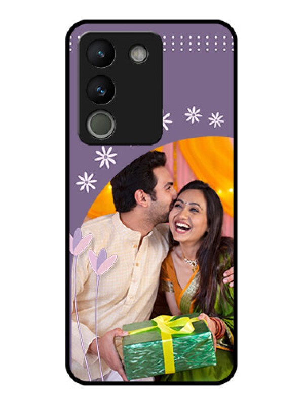 Custom Vivo Y200 5G Custom Glass Phone Case - Lavender Flowers Design