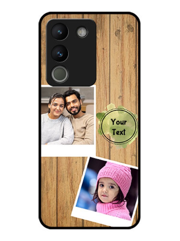 Custom Vivo Y200 5G Custom Glass Phone Case - Wooden Texture Design