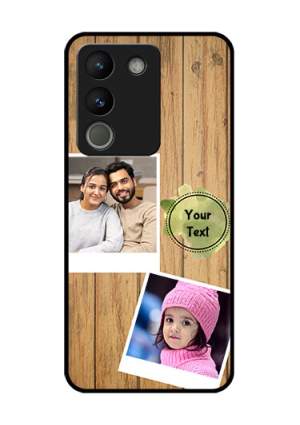 Vivo Y200 5G Custom Glass Phone Case - Wooden Texture Design