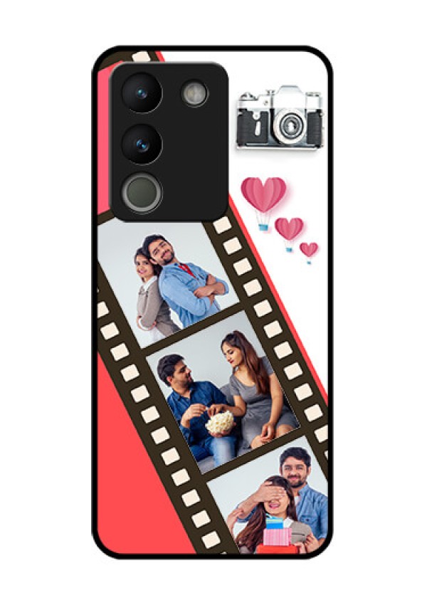 Vivo Y200 5G Custom Glass Phone Case - 3 Image Holder With Film Reel