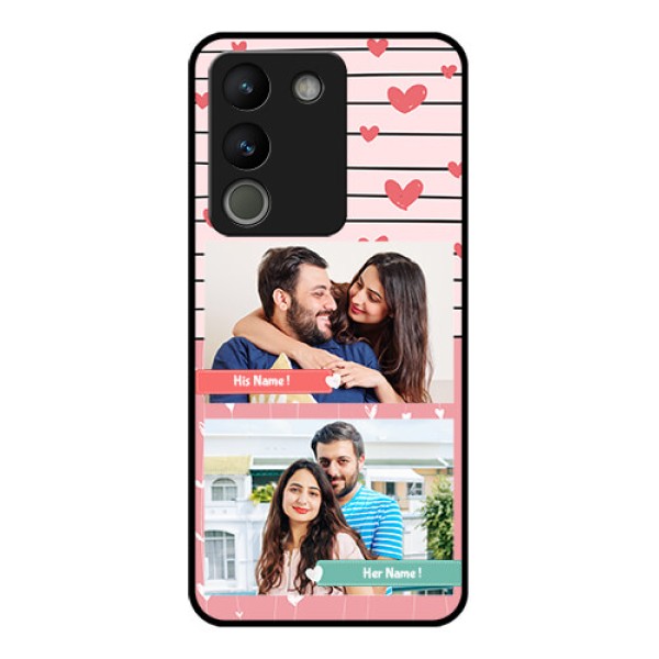 Vivo Y200 5G Custom Glass Phone Case - Photo With Heart Design