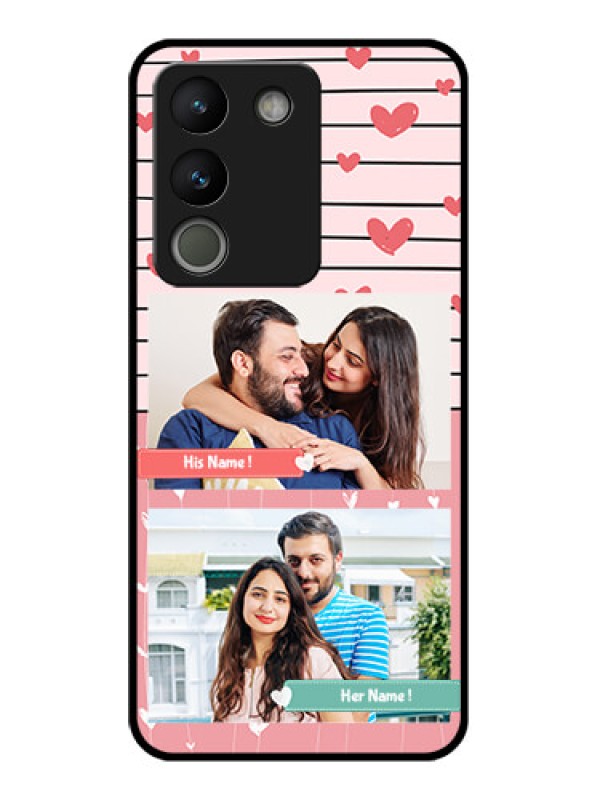 Custom Vivo Y200 5G Custom Glass Phone Case - Photo With Heart Design