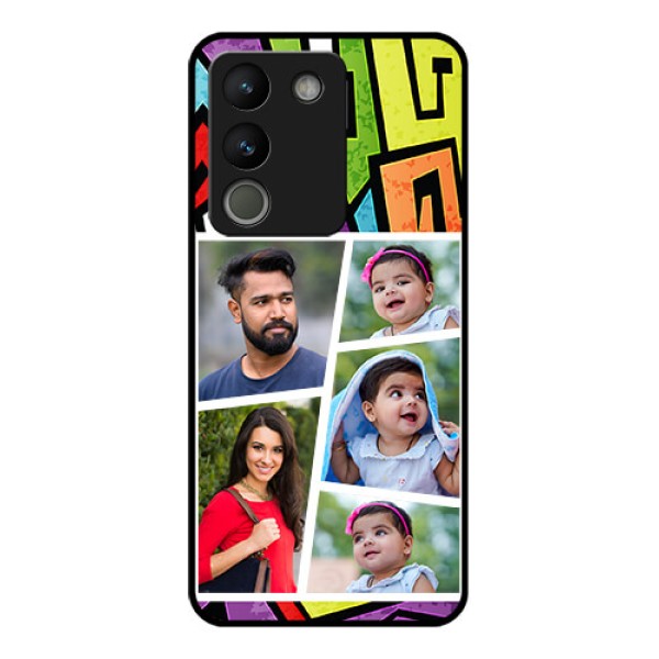Vivo Y200 5G Custom Glass Phone Case - Graffiti Pattern Design