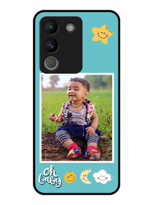 Custom Vivo Y200 5G Custom Glass Phone Case - Smiley Kids Stars Design