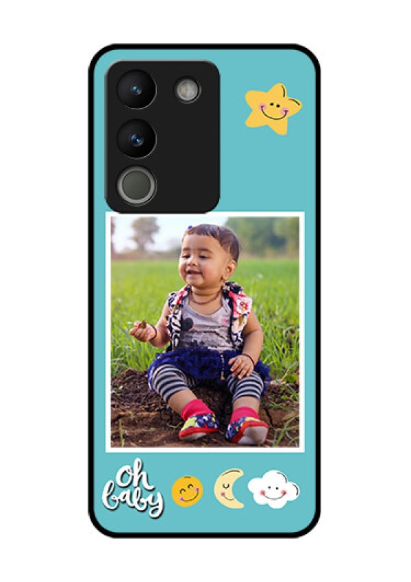 Vivo Y200 5G Custom Glass Phone Case - Smiley Kids Stars Design