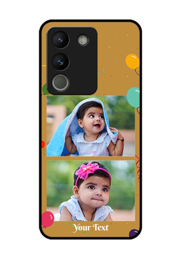 Vivo Y200 5G Custom Glass Phone Case - Image Holder With Birthday Celebrations Design