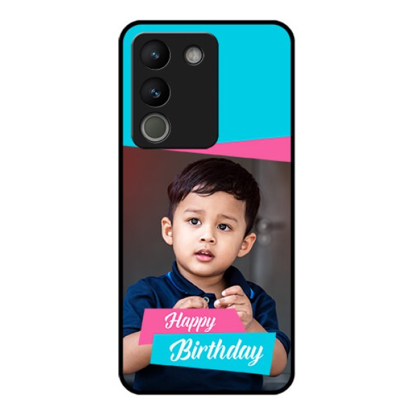 Vivo Y200 5G Custom Glass Phone Case - Image Holder With 2 Color Design