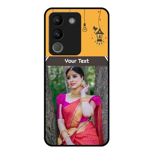 Vivo Y200 5G Custom Glass Phone Case - With Family Picture And Icons Vivo Y200 5G Custom Glass Phone Case - With Family Picture And Icons