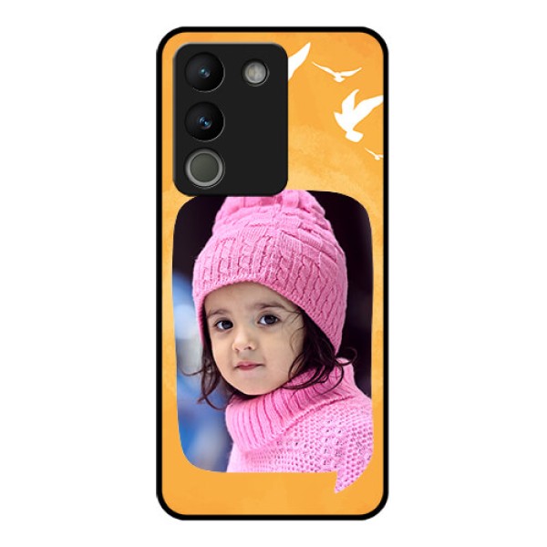 Vivo Y200 5G Custom Glass Phone Case - Water Color Design With Bird Icons Vivo Y200 5G Custom Glass Phone Case - Water Color Design With Bird Icons