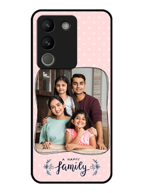 Custom Vivo Y200 5G Custom Glass Phone Case - Family With Dots Design