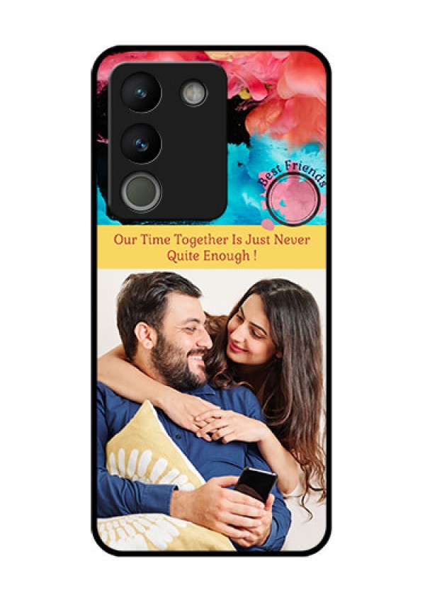 Vivo Y200 5G Custom Glass Phone Case - Quote With Acrylic Painting Design