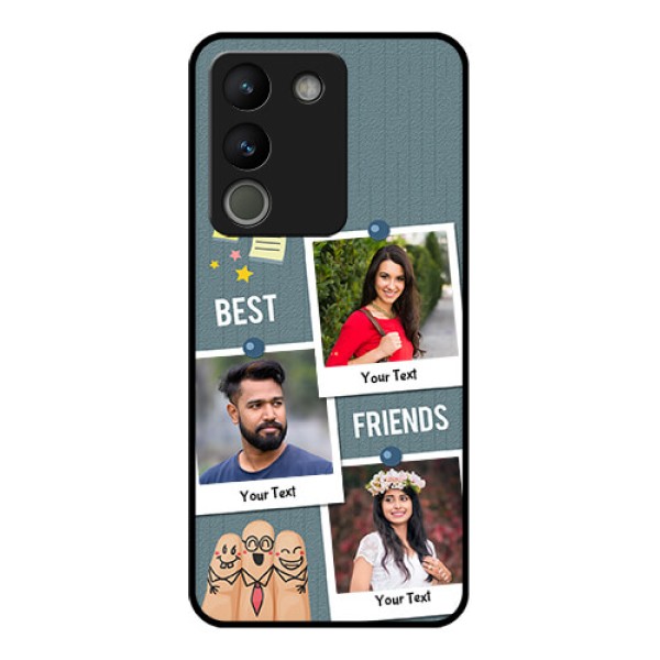 Vivo Y200 5G Custom Glass Phone Case - Sticky Frames And Friendship Design Vivo Y200 5G Custom Glass Phone Case - Sticky Frames And Friendship Design