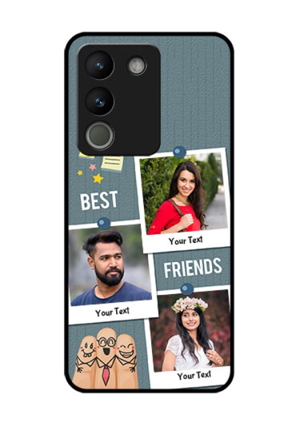 Vivo Y200 5G Custom Glass Phone Case - Sticky Frames And Friendship Design