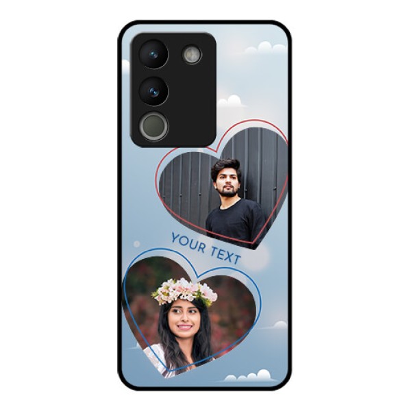 Vivo Y200 5G Custom Glass Phone Case - Blue Color Couple Design
