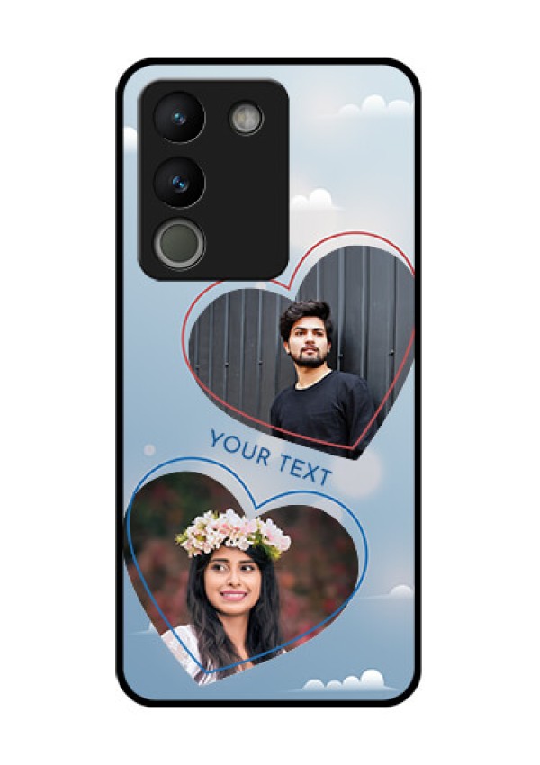 Vivo Y200 5G Custom Glass Phone Case - Blue Color Couple Design