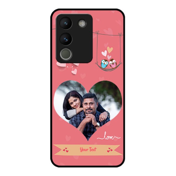 Vivo Y200 5G Custom Glass Phone Case - Peach Color Love Design Vivo Y200 5G Custom Glass Phone Case - Peach Color Love Design