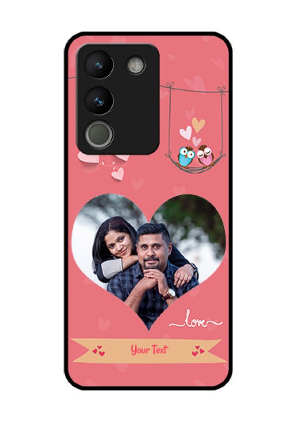 Vivo Y200 5G Custom Glass Phone Case - Peach Color Love Design