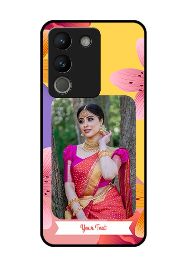 Vivo Y200 5G Custom Glass Phone Case - 3 Image With Vintage Floral Design