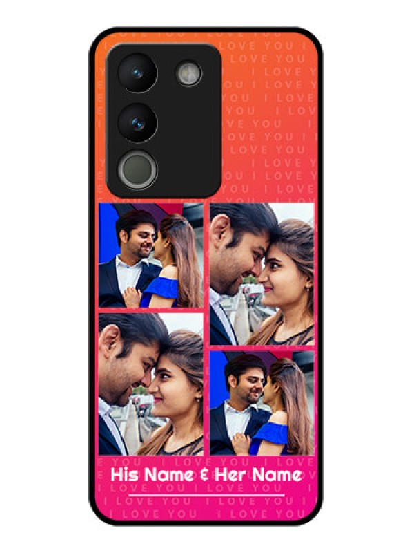 Custom Vivo Y200 5G Custom Glass Phone Case - I Love You Pink Design