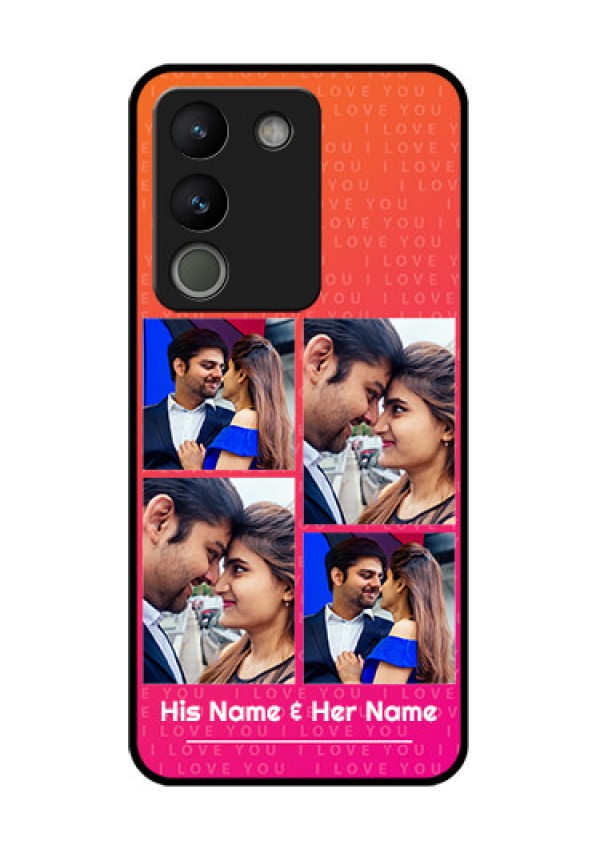 Vivo Y200 5G Custom Glass Phone Case - I Love You Pink Design