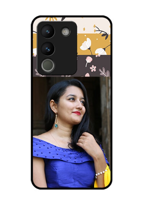 Vivo Y200 5G Custom Glass Phone Case - Stylish Floral Design