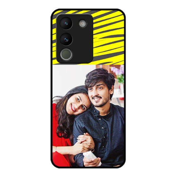 Vivo Y200 5G Custom Glass Phone Case - Yellow Abstract Design