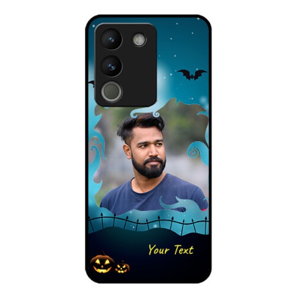 Vivo Y200 5G Custom Glass Phone Case - Halloween Frame Design