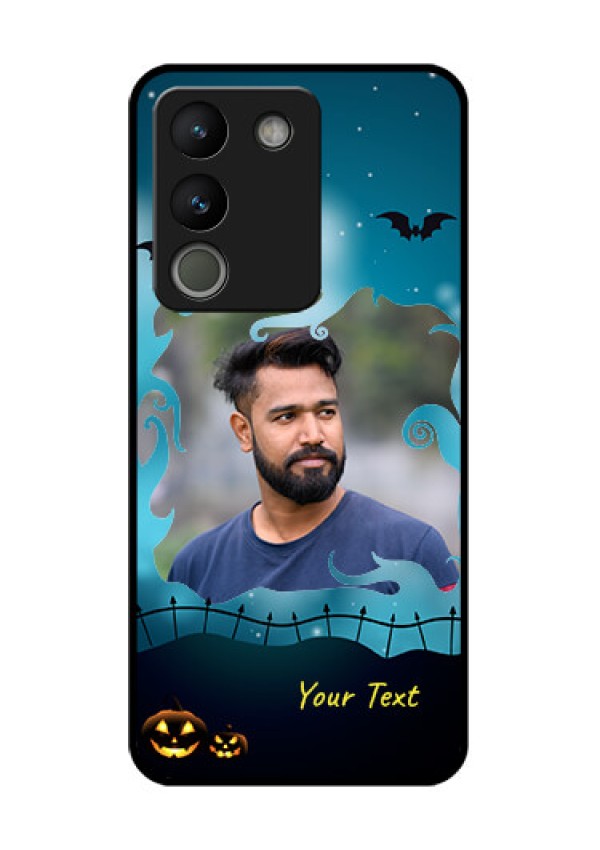 Vivo Y200 5G Custom Glass Phone Case - Halloween Frame Design