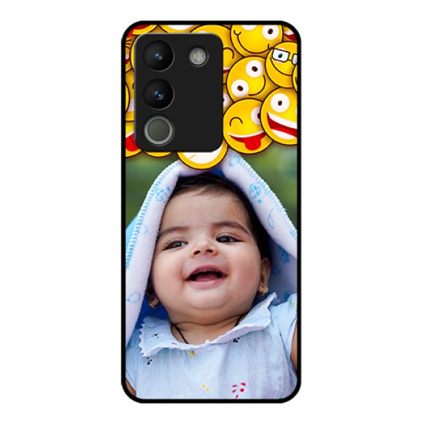 Vivo Y200 5G Custom Glass Phone Case - With Smiley Emoji Design