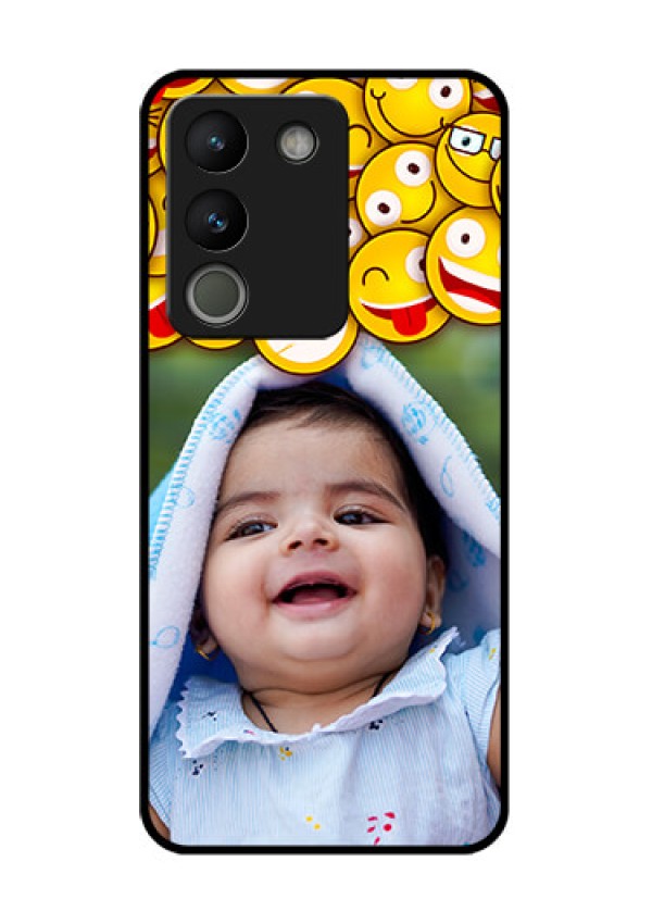 Vivo Y200 5G Custom Glass Phone Case - With Smiley Emoji Design