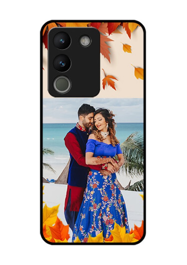 Vivo Y200 5G Custom Glass Phone Case - Autumn Maple Leaves Design