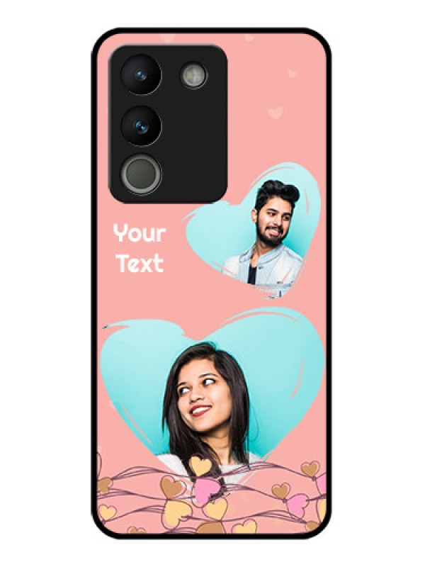 Custom Vivo Y200 5G Custom Glass Phone Case - Love Doodle Design