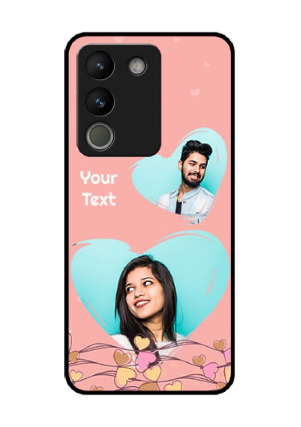 Vivo Y200 5G Custom Glass Phone Case - Love Doodle Design