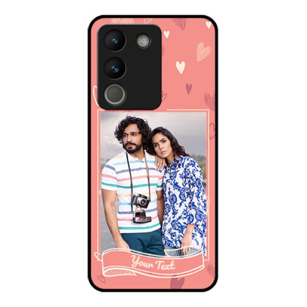 Vivo Y200 5G Custom Glass Phone Case - Love Doodle Art Design