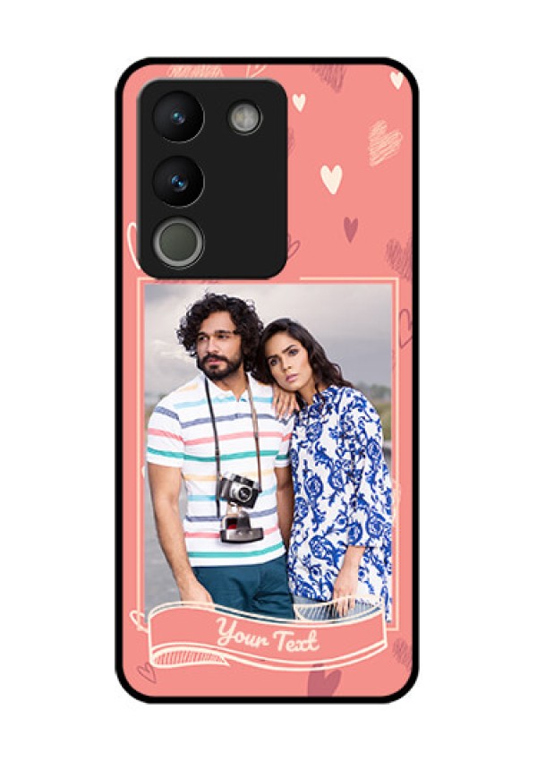 Vivo Y200 5G Custom Glass Phone Case - Love Doodle Art Design