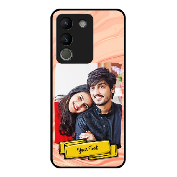 Vivo Y200 5G Custom Glass Phone Case - Marble Texture Design