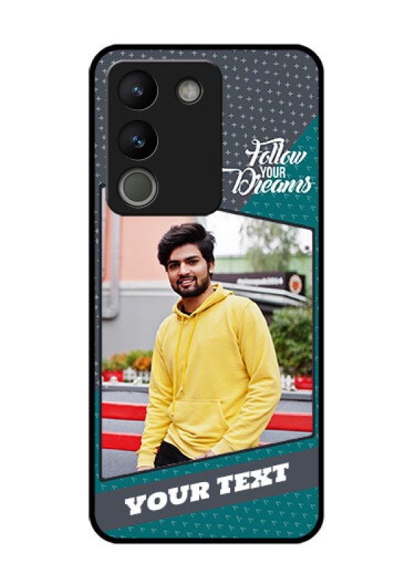 Vivo Y200 5G Custom Glass Phone Case - Background Pattern Design With Quote