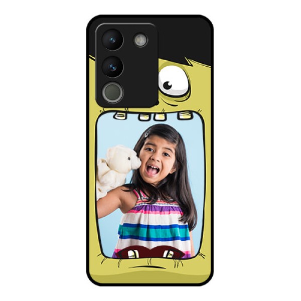 Vivo Y200 5G Custom Glass Phone Case - Cartoon Monster Back Case Design