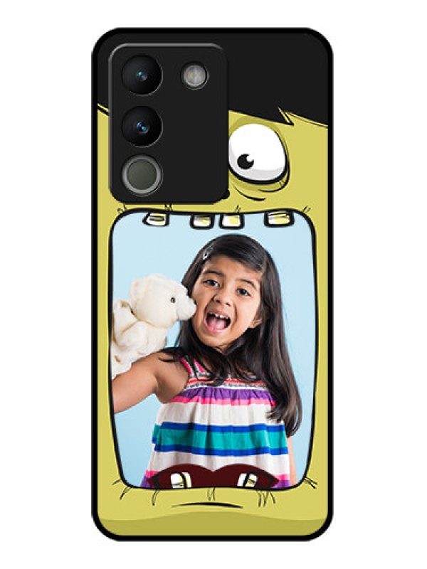 Custom Vivo Y200 5G Custom Glass Phone Case - Cartoon Monster Back Case Design
