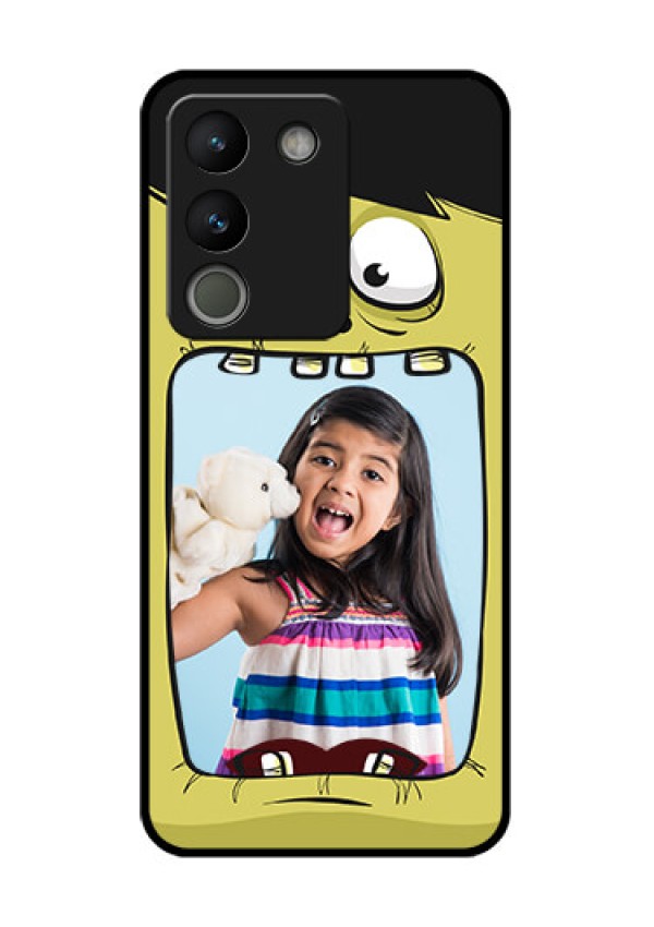 Vivo Y200 5G Custom Glass Phone Case - Cartoon Monster Back Case Design