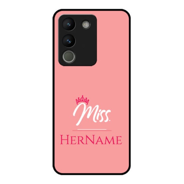 Vivo Y200 5G Custom Glass Phone Case - Mrs With Name Design
