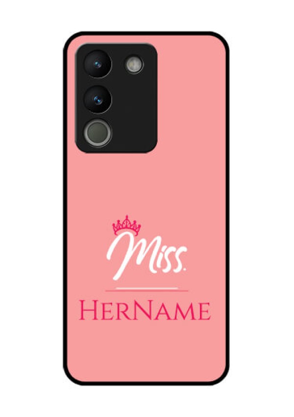 Vivo Y200 5G Custom Glass Phone Case - Mrs With Name Design