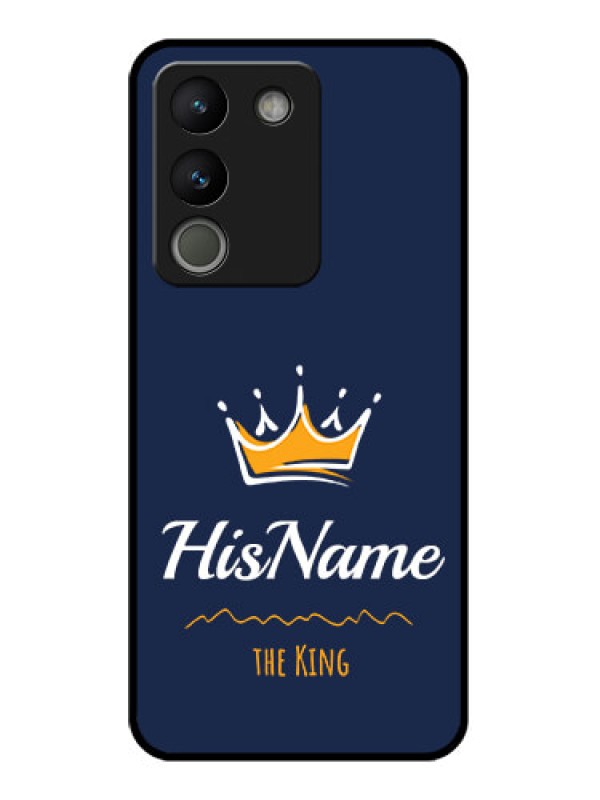 Custom Vivo Y200 5G Custom Glass Phone Case - King With Name Design